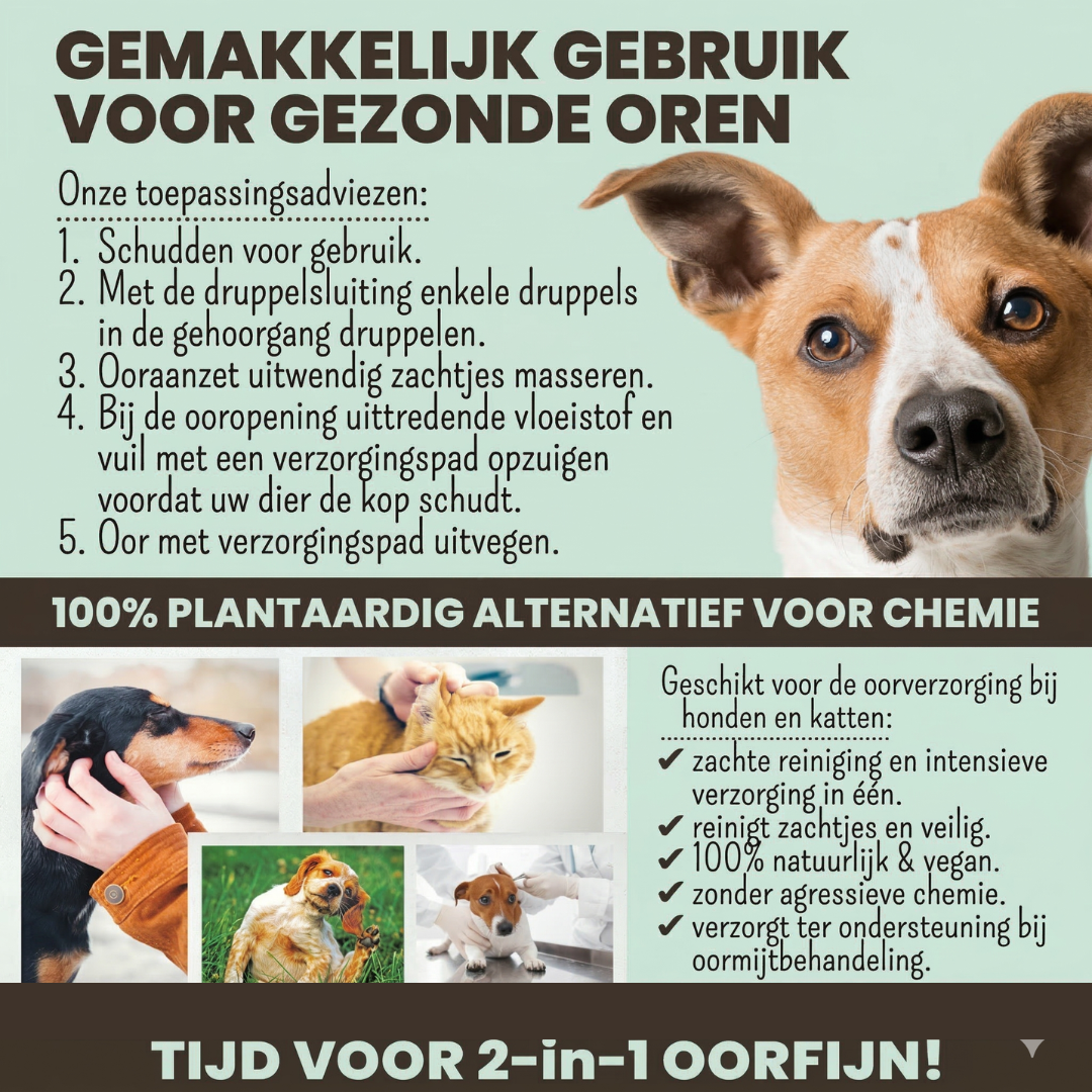 Noms+ - 2-in-1 oorreiniging en verzorging voor honden en katten